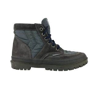 Hardy Womens Gray Suede Round Toe Lace Up Ankle Combat Boots Size US 8D